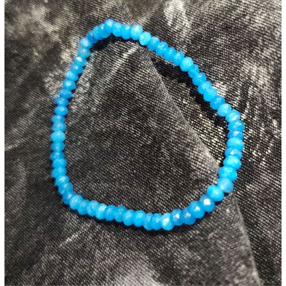 Shyamgems Sky Blue Jade Bracelet Gemstone Rondelle Beads Jade Bracelet Precious Beads Healing Crystal Bracelet