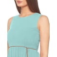 thumbnail image 4 of eloria Women's Georgette Boat neck Sleevless Partywear A line Maxi Dress, Color : turquoise | Size : XS, 4 of 6