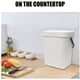 thumbnail image 2 of Contenedor de abono de 1,3 galones, 1 balde de abono, bote de basura pequeño con tapa para encimera de cocina debajo del fregadero, color blanco, 2 of 7
