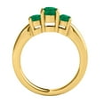 thumbnail image 3 of Mauli Jewels Rings for Women 1.80 Carat Three Stone Round Shaped Emerald Ring 4-prong 10K Yellow Gold, 3 of 7