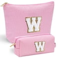 thumbnail image 1 of YOOLIFE Lindo Neceser de Maquillaje con Inicial Rosa para Viajar, Neceser de Maquillaje Personalizado con Cremallera Estuche de Maquillaje Cosmético Accesorios de Viaje Regalo de Cumpleaños Amigos Mam, 1 of 5