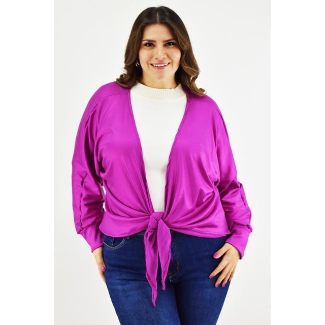 Cardigan con brillo Roman Fashion /Tallas Extras, 11847 (Magenta) fucsia 38