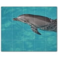thumbnail image 1 of Picture-Tiles.com: Dolphin Ceramic Tile Wall Mural WAL500533-54S. 21.25"W x 17"H using (20) 4.25" x 4.25" Ceramic Tiles-Satin Finish, 1 of 3