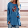 thumbnail image 2 of Pompotops Mode T-Shirt Décontracté à Manches Longues Col Rond Imprimé Blouse Tops Liquidation, 2 of 4