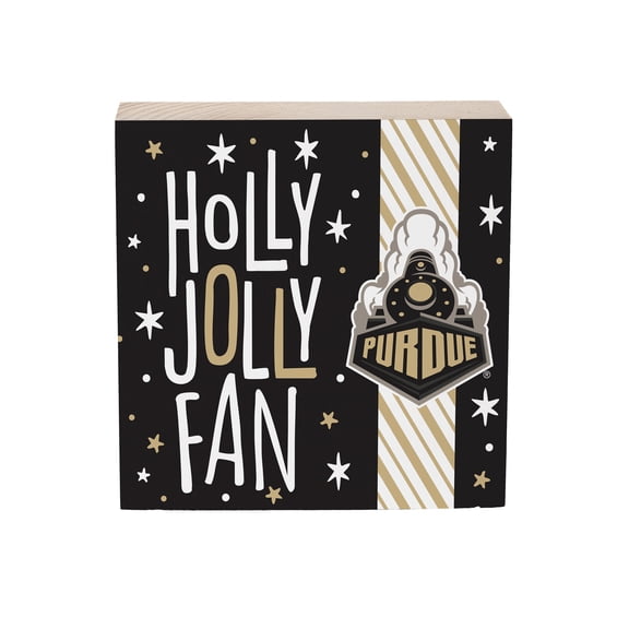 Purdue Boilermakers 6" Holiday Wood Plock Shelf Sign