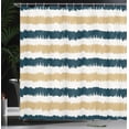 thumbnail image 4 of Ambesonne Striped Shower Curtain, Navy Blue Beige Brush, 69"Wx75"L, Petrol Blue White Beige, 4 of 5