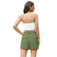 thumbnail image 3 of Asklazy Women High Waist Pockets overalls Shorts Summer Casual Shorts,US Size,Army Green,S, 3 of 10