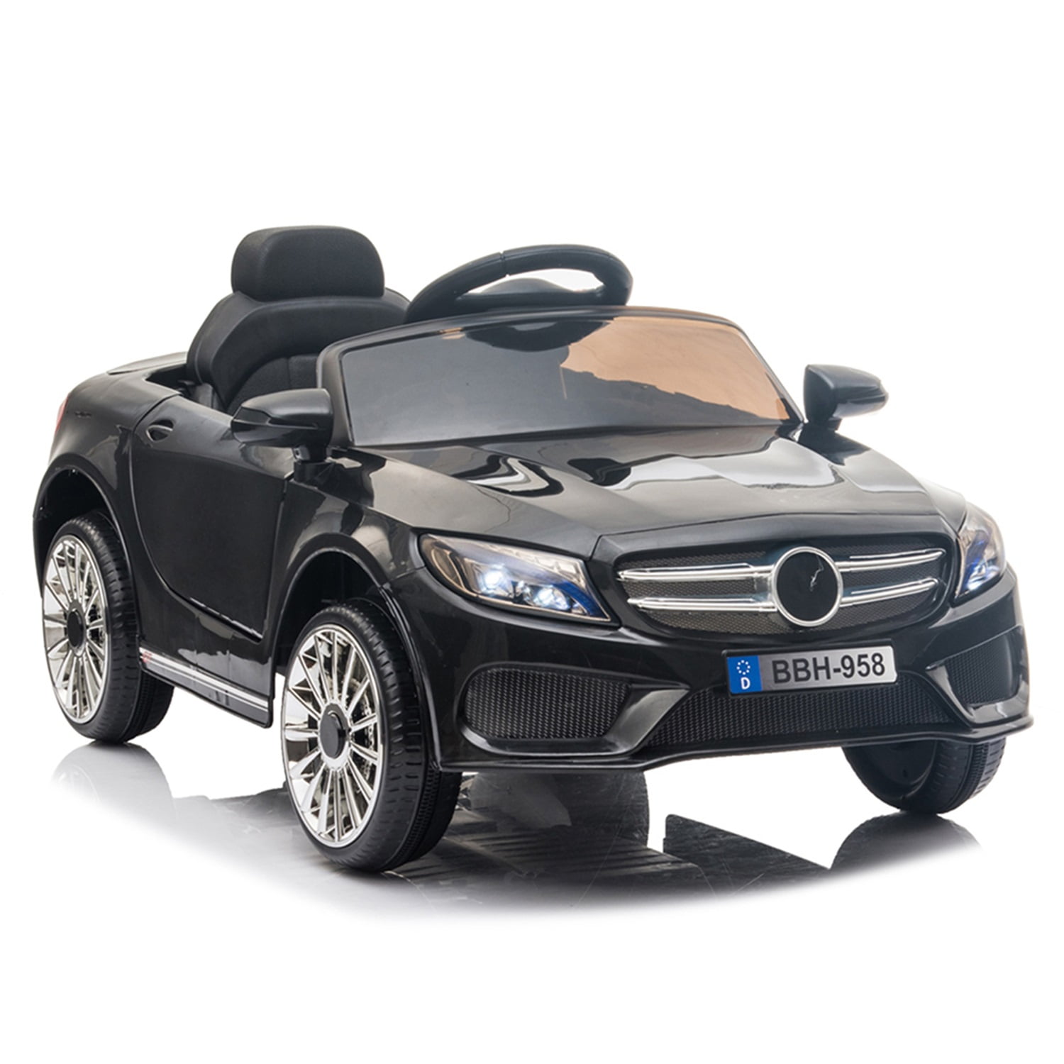 CIPACHO 12V Kids Ride On Electric Car for Kids with Parent Remote Control, Adjustable Speed, Safety Belt, Music&Lights, Ride on Toys for Toddler 1-3 Years, Black