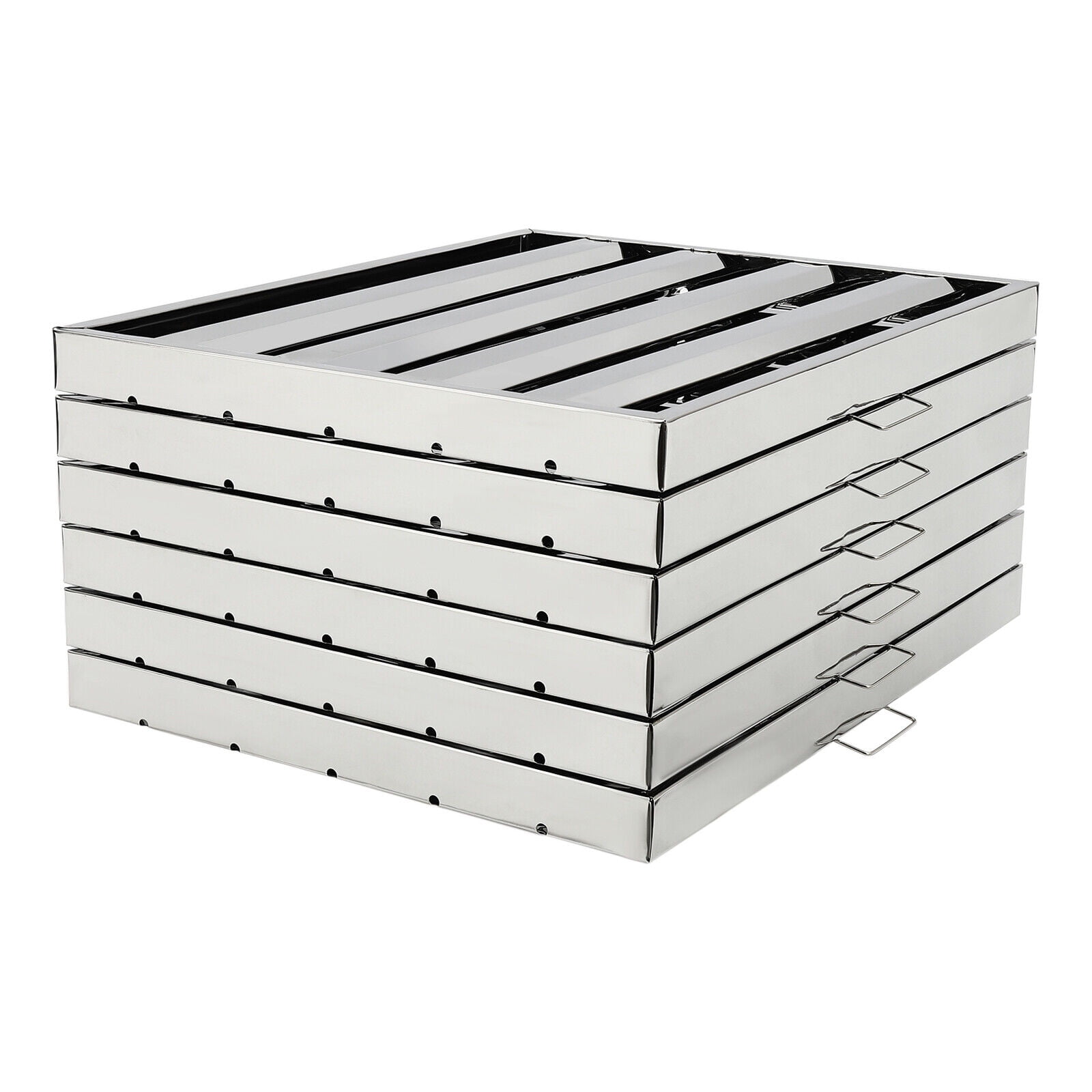 Stainless Steel Range Hood Filter Set of 6, Durable Grease & Oil Baffle Filter for Commercial and Home Kitchens, Easy to Clean and Install, Safe and Efficient Cooking