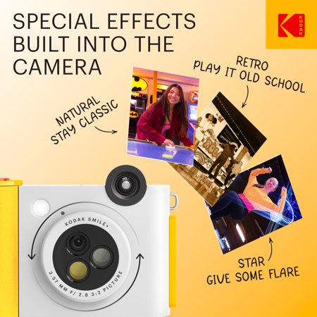 Kodak - Smile+ Wireless 2x3 Digital Instant Print Camera with Effect Lenses & Zink Technology - White