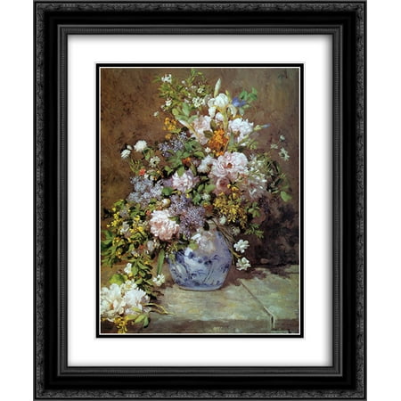 - Pierre Auguste Renoir 2x Matted 20x24 Black Ornate Framed Art Print 'Spring Bouquet'