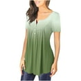 thumbnail image 6 of GaThRRgYP Womens Plus Size Tops,Womens Summer Casual V- Neck Hide Belly Short Sleeve T- Tunic Blouses Army Green S, 6 of 6