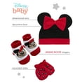 thumbnail image 2 of Disney Baby Girls' Minnie Mouse Take Me Home Layette Gift Set - 3 Piece Hat, Booties, and Mittens (Newborn), 2 of 6