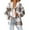 Khaki, variant on Womens Plaid Shacket Jacket Long Sleeve Button Down Fleece Hooded Jackets Warm Coat Women Plaid Shirts