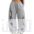 thumbnail image 2 of Women Vintage Y2K Tribal Abstract Graphic Wide Leg Sweat Trousers Soft Elastic Drawstring Relaxed Cut Street Pants for Indie Daily Casual Outfits, 2 of 3
