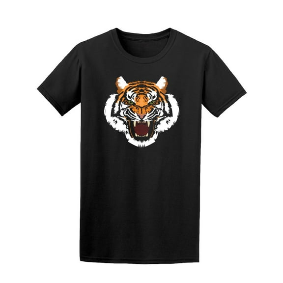 Amazing Old School Angry Tiger T-Shirt Men -Image by Shutterstock, Male 4X-Large