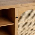 thumbnail image 3 of Walker Edison 2-Door Modern Rattan & Wood Sideboard in English Oak, 3 of 15