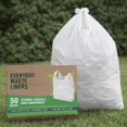thumbnail image 4 of Biodegradable 13 Gallon White Kitchen Trash Bags With Handles (50 Pack) - Extra Strong  Leak-proof & Thick 1.18 Mil 15% Thicker Than Fits Standard 13 Gal Cans D2w, 4 of 4