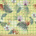 thumbnail image 2 of Ambesonne Tropical Fabric by the Yard Upholstery, Pastel Hibiscus Flowers, 1 Yard, Pale Yellow Multicolor, 2 of 5
