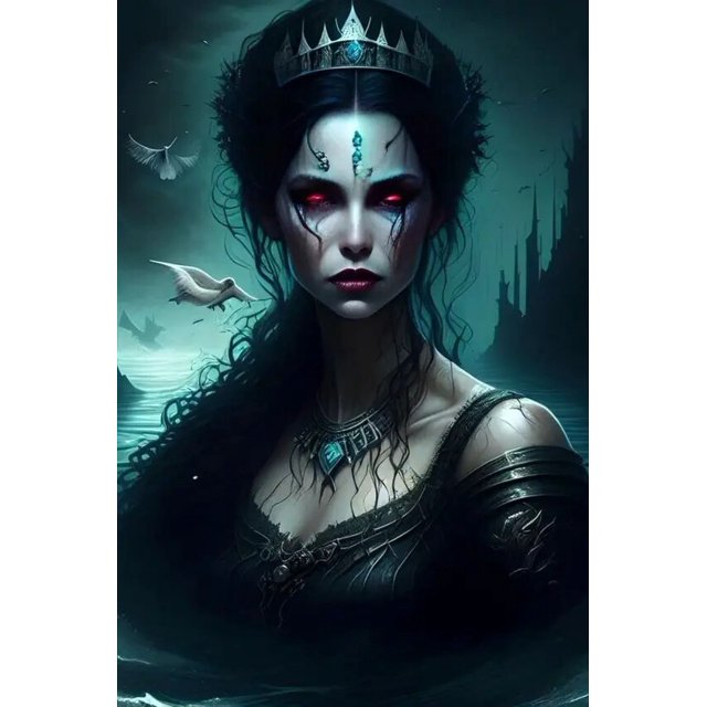 Póster de bruja de terror de arte oscuro, impresiones para sala de estar, decoración del hogar, gótico, mujer aterradora, pintura en lienzo, arte de pared