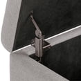 thumbnail image 3 of Cosmopolitan 34 inch Wide Transitional Storage Ottoman in Cloud Grey Linen-Look Fabric, 3 of 11
