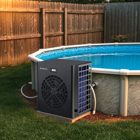 VARMINPOOL 16,000 BTU Swimming Pool Heat Pump Electric Pool Heater for Above Ground Pools Up to 5,400 Gallons, Heating and Cooling Pool Heater 120V