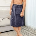 thumbnail image 3 of MGDXOX Mens Bath Towel Wrap Microfiber Body Wrap with Pocket Fashion Adjustable Wearable Pool Gym Beach Towels Gray Free Size, 3 of 4