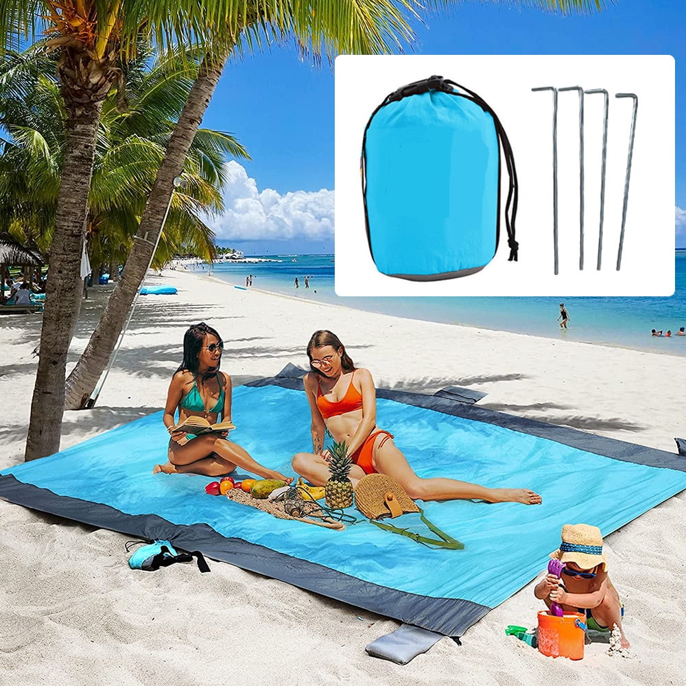 Waterproof Beach Towel Pocket Sand Free Towel Large Portable Mat