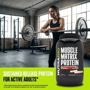 NutraBio Muscle Matrix Protein Powder - 25g of Protein Per Scoop - Whey Isolate and Micellar Casein Combo for Fast and Slow Release - Vanilla - 2 Pounds, 28 Servings