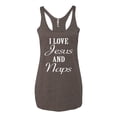 thumbnail image 2 of Wild Bobby I Love Jesus and Naps Inspirational/Christian Women Tri-Blend Racerback Tank Top, Brown, Small, 2 of 5
