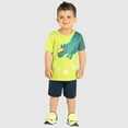 thumbnail image 2 of Mercatoo Toddler Boys Summer Clothes Dinosaur Print Short Sleeve T-Shirt & Drawstring Shorts Outfit Baby Boys Beach Set, 2 of 8