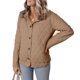 thumbnail image 1 of Parkas de manga larga para mujer, informales, holgadas, lisas, con cuello vuelto, de manga larga y cuello redondo, blusa para mujer, 1 of 9