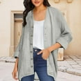 thumbnail image 3 of Women's Open Front Lightweight Shirt Cardigan Long Sleeve Button Down Loose Shirts Tops Casual Soft Draped Duster Spring Fall Outwear, 3 of 5