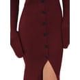 thumbnail image 4 of FASHIONWT Women Long Sleeve Henley Button-down Sheath Midi Ribbed Shirt Dress, 4 of 4