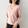 thumbnail image 2 of Jalioing Long Sleeve Sweaters for Women Casual Loose V Neck Knitted Tops Fall Winter Fashion Basic Sweater Shirts, 2 of 4