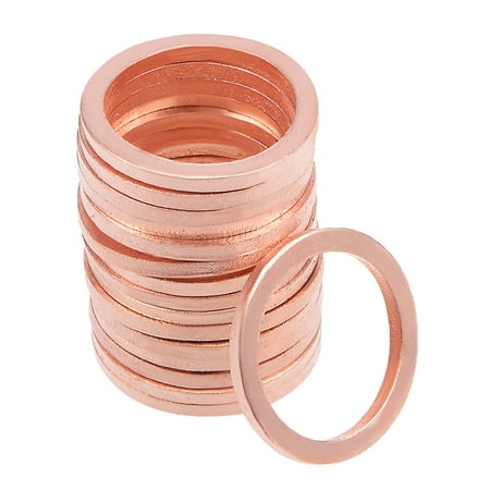 

20 Pcs 14.3mm x 18mm x 1.5mm Copper Flat Washer for Screw Bolt