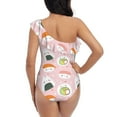thumbnail image 5 of Honeii Cute Sushi for women's one-piece swimsuit featuring a chic one-shoulder design experience elegance and style in the water-Small, 5 of 6