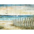 thumbnail image 2 of Nan 14x12 Gold Ornate Wood Framed with Double Matting Museum Art Print Titled - Coastal Causeway, 2 of 4