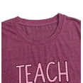 thumbnail image 5 of Women's T-Shirt Teaching Kindness Teacher Shirt Funny Short Sleeve Inspirational Graphic Tee Top, 5 of 6