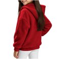 thumbnail image 2 of Girls Fleece Hooded Jacket Loose Fit Long Sleeve Coats With Pocket Teen Warm Winter Outerwear Clothes 5-15 Years, 2 of 5