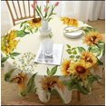 thumbnail image 1 of Round Sunflower Tablecloth 60x60inch Waterproof Floral Tablecloths,Rustic Flower Tablecloth Farmhouse Washable Polyester Table Cloth Wrinkle-Free Table Cover for Dining/Party/Wedding, 1 of 5