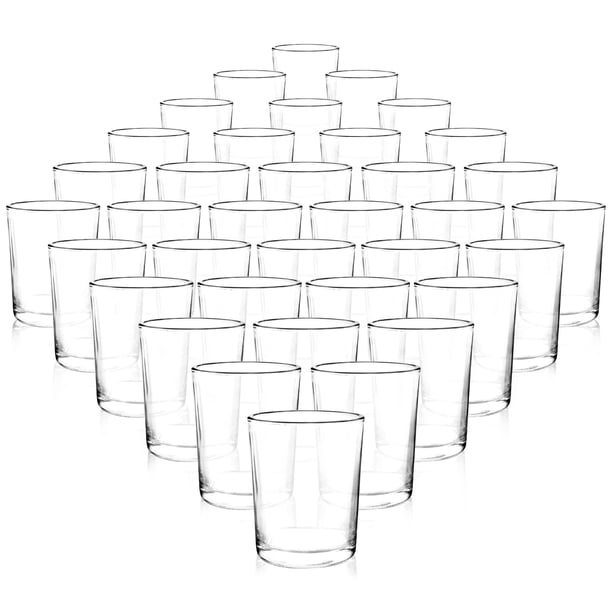 Juego de 36 portavelas de vidrio transparente Comrzor