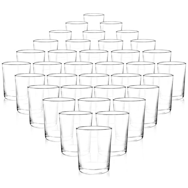 Juego de 36 portavelas de vidrio transparente Comrzor