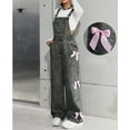 thumbnail image 5 of Teen Girls' Denim Overall Jumpsuits Kids Casual Sleeveless Overalls Girls Wide Leg Jeans Pants Girls 1 Piece Rompers with Pockets Girls Clothes Size 10-11Years, 5 of 5