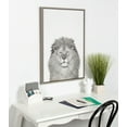 thumbnail image 5 of Kate and Laurel Sylvie Lion Animal Print Black and White Portrait Framed Canvas Wall Art by Simon Te Tai, 23x33 Gray, 5 of 5