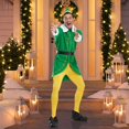 thumbnail image 5 of Disfraz de elfo amigo, conjunto de disfraz navideño con pantalón, chaqueta, zapatos, sombrero, cinturón, fácil de limpiar, transpirable, para fiesta de cosplay navideña, 5 of 5