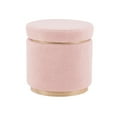 thumbnail image 3 of Linon Primrose Storage Ottoman Stool, Natural Finish with Blush Sherpa Fabric, 3 of 10