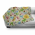 thumbnail image 3 of Cartoon Soft Flannel Fleece Blanket, Spring Themed Vivid Colored Seasonal Elements Blooming Flowers Ladybugs Bees Birds, Cozy Plush for Indoor and Outdoor Use, 70" x 90", Multicolor, by Ambesonne, 3 of 6