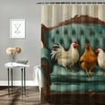 thumbnail image 2 of Creowell Chickens and Baby Chick Pretty Bathroom Shower Curtain Set, Polyester Fabric with Hooks, Bathroom Decoration 36x72, 2 of 7
