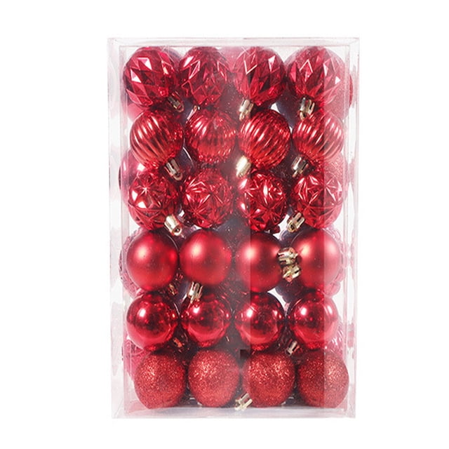 48PCS Christmas Tree Bauble Hanging Home Party Ornament Decor 4CM
